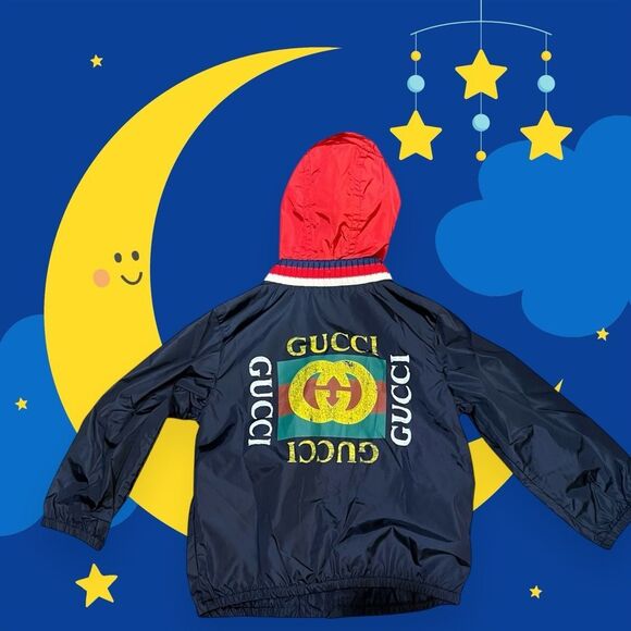 Gucci Kids' Red and Navy Jacket - Picture 1 of 8